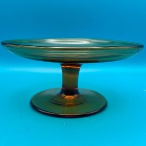 Fostoria Vernon Compote and Pedestal Bowl Candy Dish Amber
